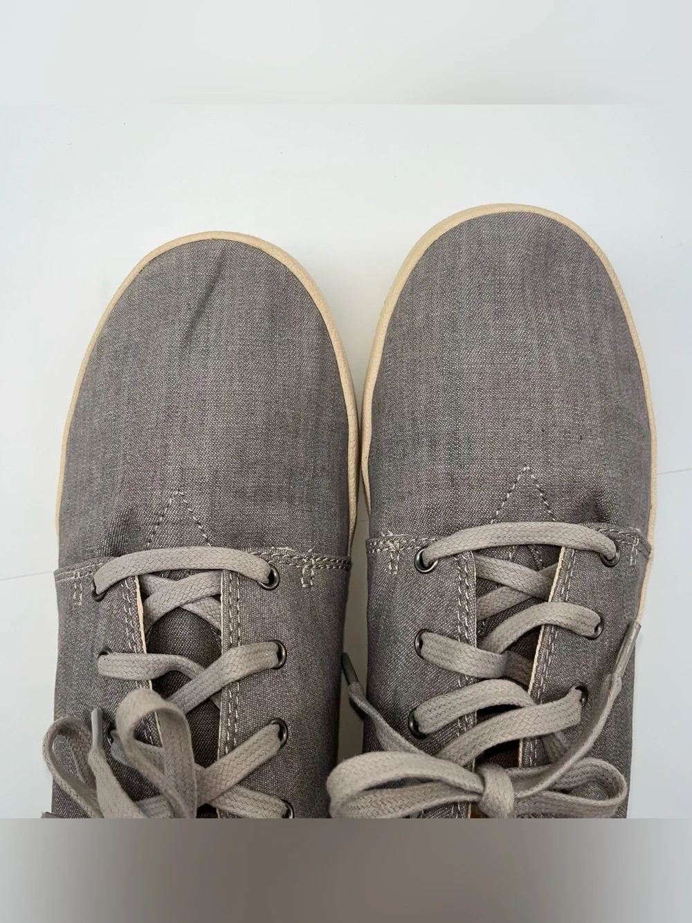 Toms Men's Textured Gray Canvas Lace-Up Sneakers